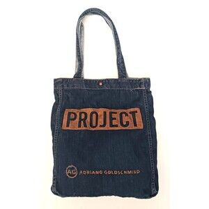 AG Adriano Goldschmied PROJECT Blue Denim Tote Leather Trim 13X3X14